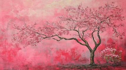 The enchanting natural beauty with pink cherry blossoms in bloom.