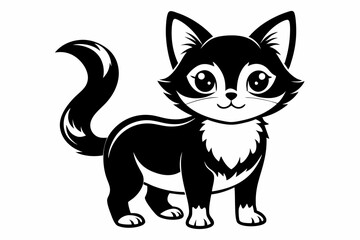 Cute Cat Silhouette Vector Illlustration