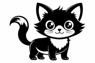 Cute Cat Silhouette Vector Illlustration