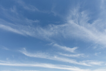 Fototapeta premium A clear blue sky with beautiful clouds.