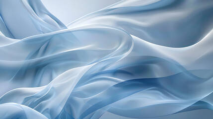 Obraz premium Abstract Flowing Blue Silk Fabric in Soft Light