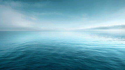 Fototapeta premium Calm Ocean Horizon Under Soft Blue Sky