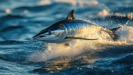 Wahoo Fish Leaping from the Ocean