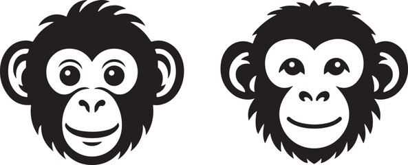 Monkey face illustration and vector art
