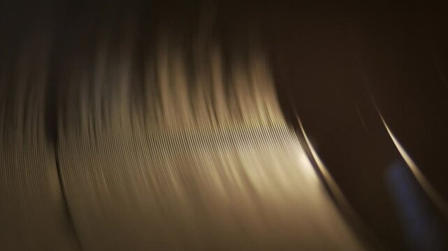 Vinyl record playing in a macro shot. Music background video loop, with retro and old style aesthetic