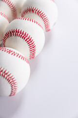 baseball balls on white background.