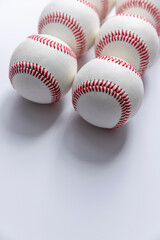 baseball balls on white background.
