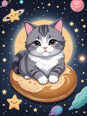 Black Cat and Bread