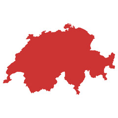 Vector outline map of Switzerland