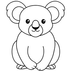 Adult Koala Line Art Vector