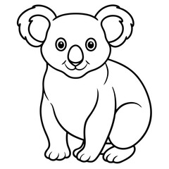 Adult Koala Line Art Vector