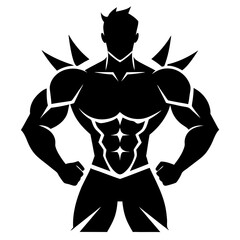 Fitness gym boy silhouette vector