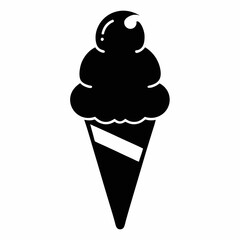  Ice cream cone silhouette vector art illustration