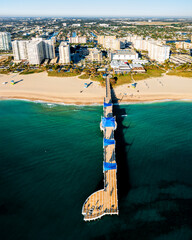 Aerial photo of the Pompano Beach and pier © Sebastian