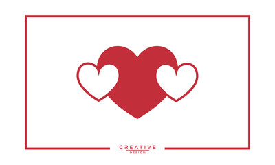 Red heart icon. Love sign. Vector illustration