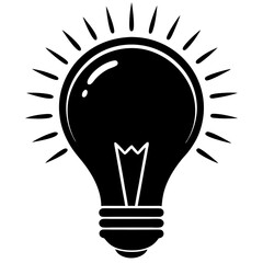 Silhouette Black Bulb Vector Logo Identity Elegant Black Bulb Vector Logo Design