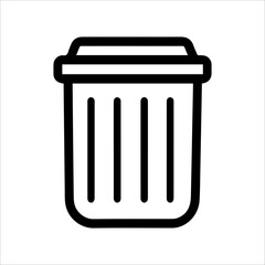 garbage icon or modern line symbol. Vector line art and icon design with bold outline. Black and white Pixel Perfect minimalistic symbol isolated white background. Silhouette simple thin sign