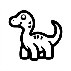 dinosaur icon or modern line symbol. Vector line art and icon design with bold outline. Black and white Pixel Perfect minimalistic symbol isolated white background. Silhouette simple thin sign