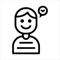 Chat icon or modern line symbol. Vector line art and icon design with bold outline. Black and white Pixel Perfect minimalistic symbol isolated white background. Silhouette simple thin sign