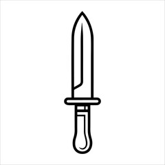 Knife icon or modern line symbol. Vector line art and icon design with bold outline. Black and white Pixel Perfect minimalistic symbol isolated white background. Silhouette simple thin sign