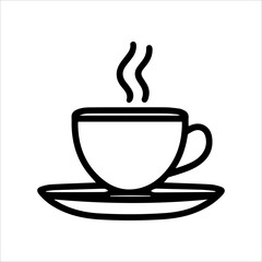Coffee icon or modern line symbol. Vector line art and icon design with bold outline. Black and white Pixel Perfect minimalistic symbol isolated white background. Silhouette simple thin sign