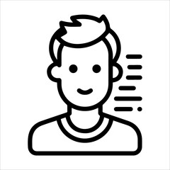User Information icon or modern line symbol. Vector line art and icon design with bold outline. Black and white Pixel Perfect minimalistic symbol isolated white background. Silhouette simple thin sign