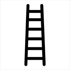 Ladder icon or modern line symbol. Vector line art and icon design with bold outline. Black and white Pixel Perfect minimalistic symbol isolated white background. Silhouette simple thin sign