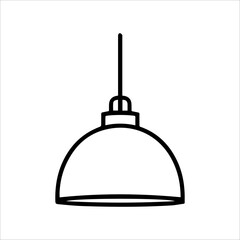 Ceiling Lamp icon or modern line symbol. Vector line art and icon design with bold outline. Black and white Pixel Perfect minimalistic symbol isolated white background. Silhouette simple thin sign