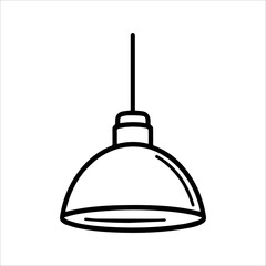 Ceiling Lamp icon or modern line symbol. Vector line art and icon design with bold outline. Black and white Pixel Perfect minimalistic symbol isolated white background. Silhouette simple thin sign