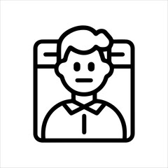 User Folder icon or modern line symbol. Vector line art and icon design with bold outline. Black and white Pixel Perfect minimalistic symbol isolated white background. Silhouette simple thin sign