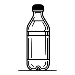 Water Bottle icon or modern line symbol. Vector line art and icon design with bold outline. Black and white Pixel Perfect minimalistic symbol isolated white background. Silhouette simple thin sign