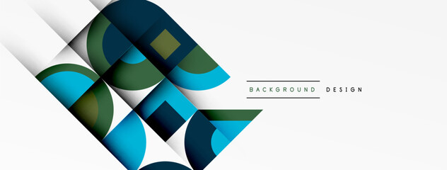 Geometric design abstract background - circles squares