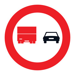 RESTRICTION SIGNS, R-306 - Overtaking prohibited for trucks.eps
