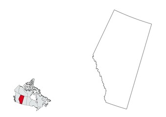 Province of Alberta map, Canada