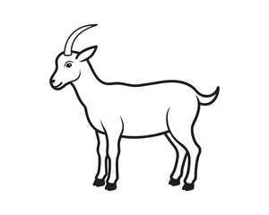 Goat silhouette vector illustration file. Goat black color vector.