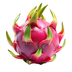 Fresh Red Dragon Fruit Isolated on White Background, Tropical, Exotic, Fruit, Pitaya