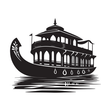 recommend clip art: High-Quality Houseboat Silhouette Vectors for Graphic Projects