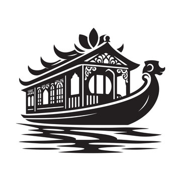 recommend clip art: High-Quality Houseboat Silhouette Vectors for Graphic Projects