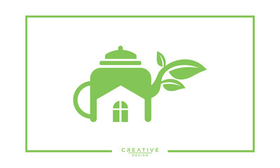 Tea and coffee house logo vector design template 