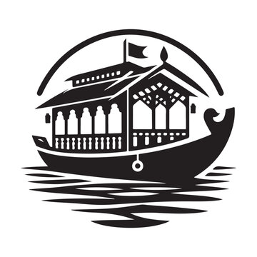 recommend clip art: High-Quality Houseboat Silhouette Vectors for Graphic Projects