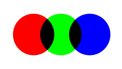 High-Resolution Vector of RGB Colors Mixing on White Background - Vibrant Gradient Effect Illustrating Color Fusion and Blending Techniques   