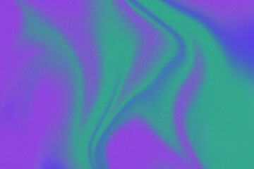 Abstract retro noise gradient background liquid colour shades green and purple