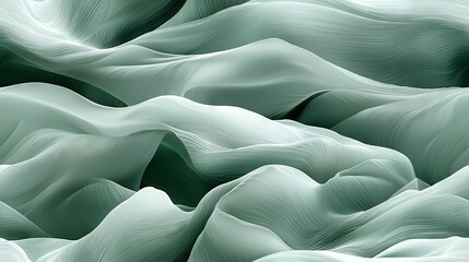 Obraz premium A green and white background with wavy lines at top and bottom is displayed in a close-up image