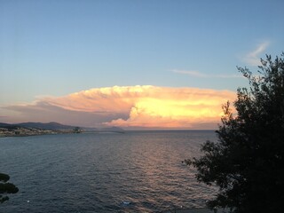 sunset over the lake