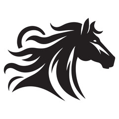 Fototapeta premium Graphic illustration of a minimalist and flat horse logo
