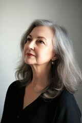 Fototapeta premium Beautiful old woman with white hair
