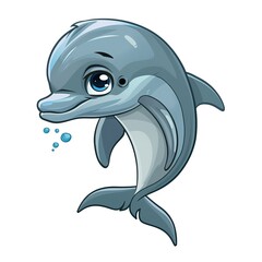 Naklejka premium Dolphin Sympathy emotion fantasy animal cartoon isolated whitebackground