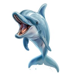 Fototapeta premium Dolphin Fear emotion fantasy animal cartoon isolated whitebackground