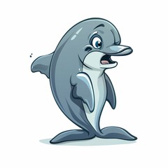 Dolphin Shame emotion fantasy animal cartoon isolated whitebackground