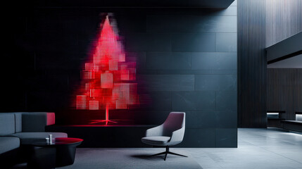 Futuristic Christmas Tree A Visionary Display of Holiday Spirit with a Modern Colorful Design Illuminating the Night Symbolizing Innovation and the Future of Festive Traditions